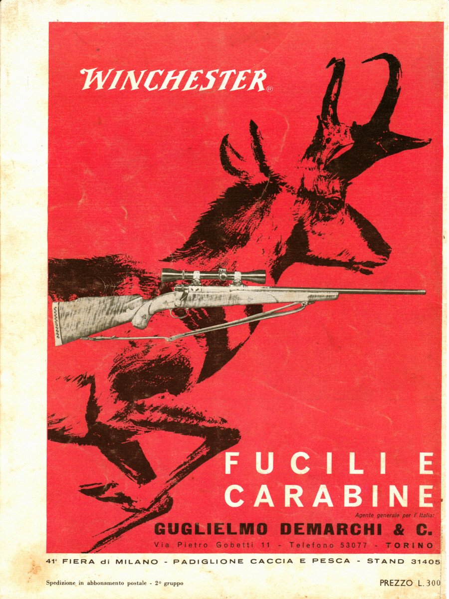 Fucili e carabine Winchester. Guglielmo Demarchi & C. Advertising 1963
