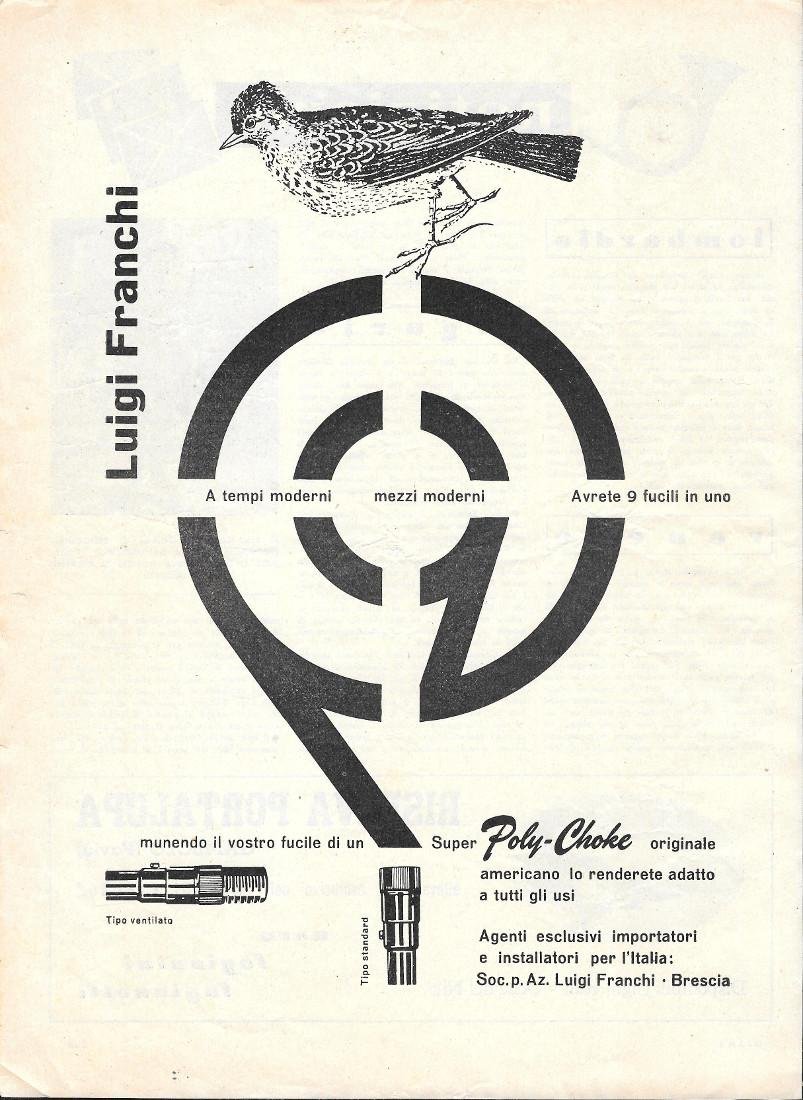 Fucili Luigi Franchi. Pubblicità 1957