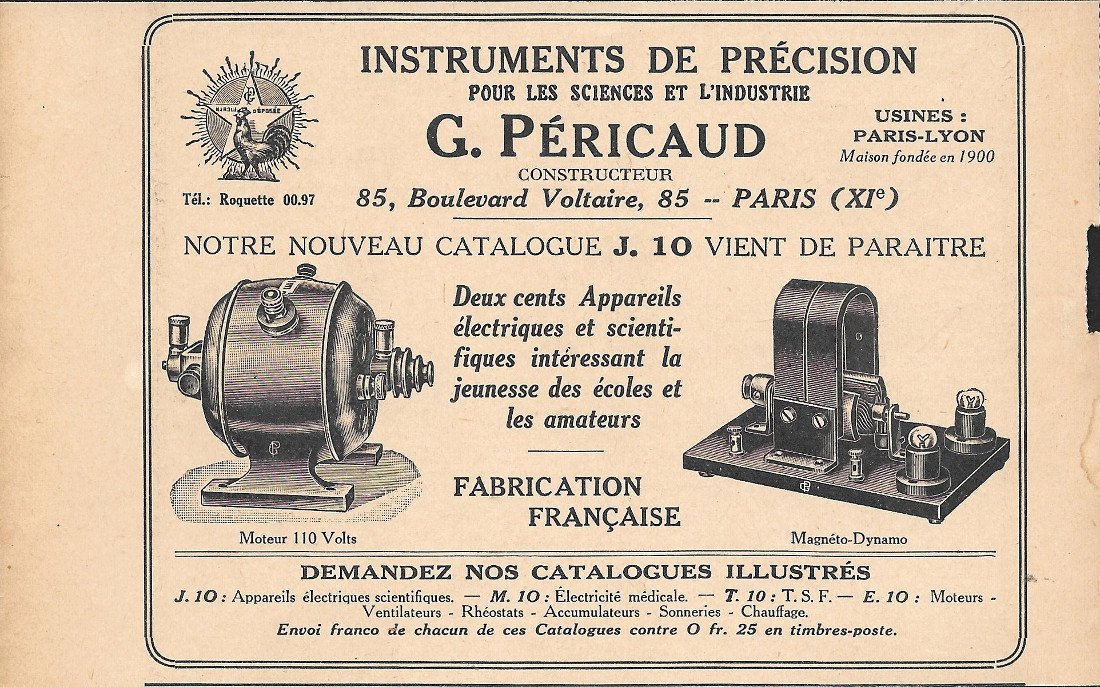 G. Pericaud. Instrumets de precision - Advertising 1920
