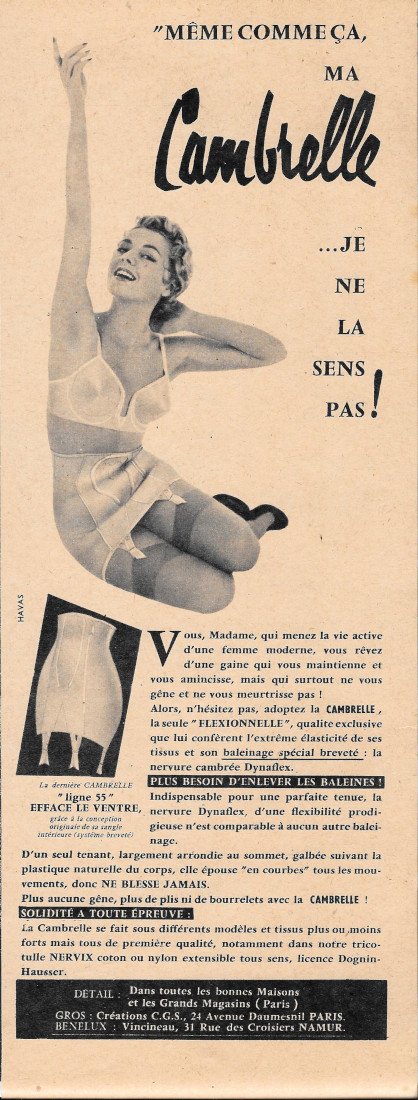 Gaine Cambrelle - Advertising 1955