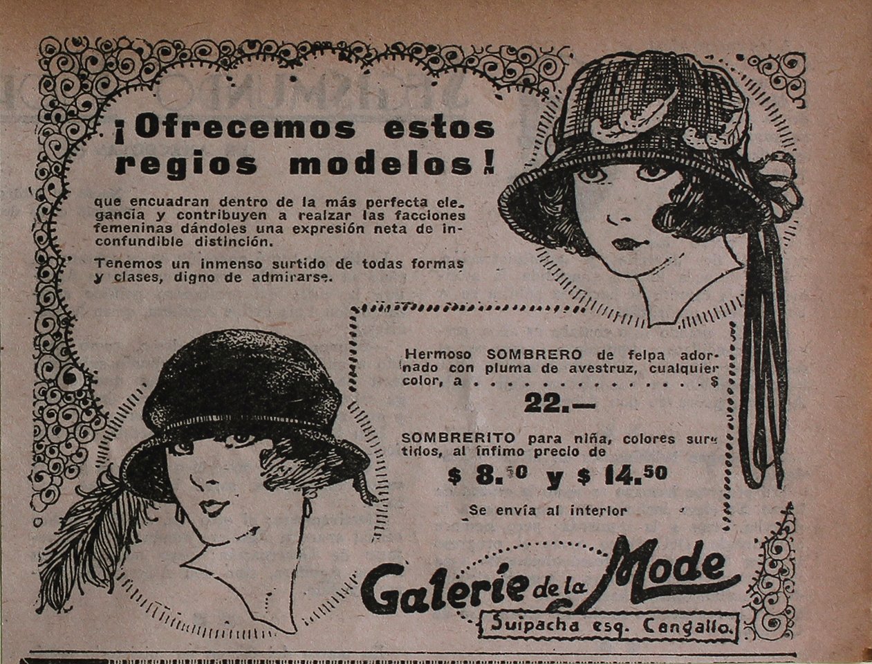 Galerie de la moda. Buenos Ayres - Advertising 1922