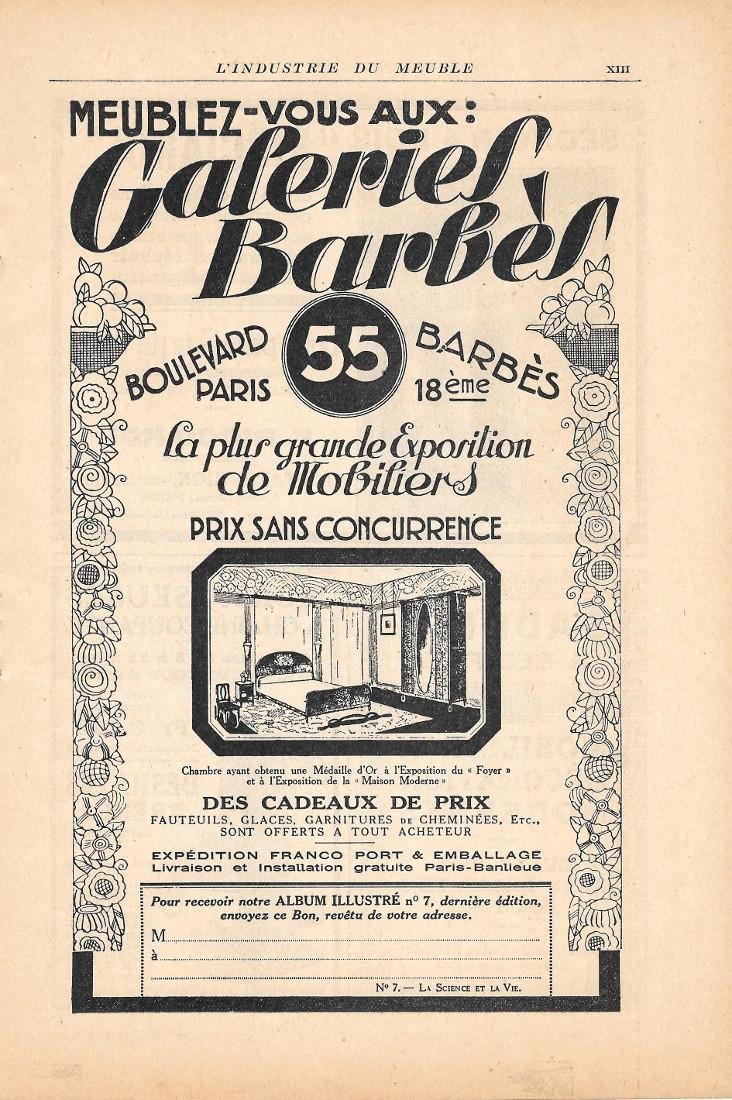 Galeries Barbes Paris. Pubblicità 1926