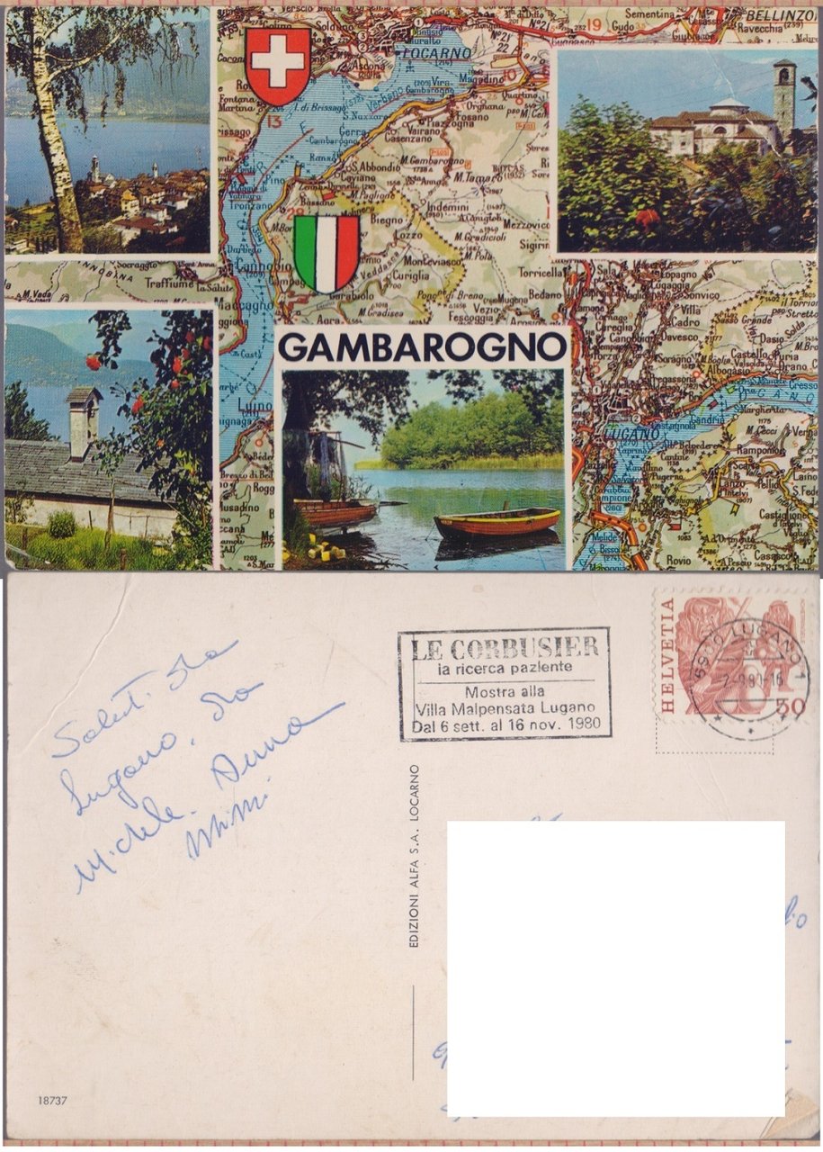 Gambarogno (Ticino). Vedute. Viaggiata 1980