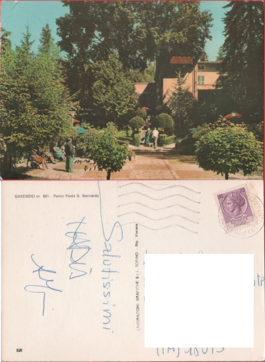Garessio (CN). Parco Fonti S. Bernardo. Viaggiata