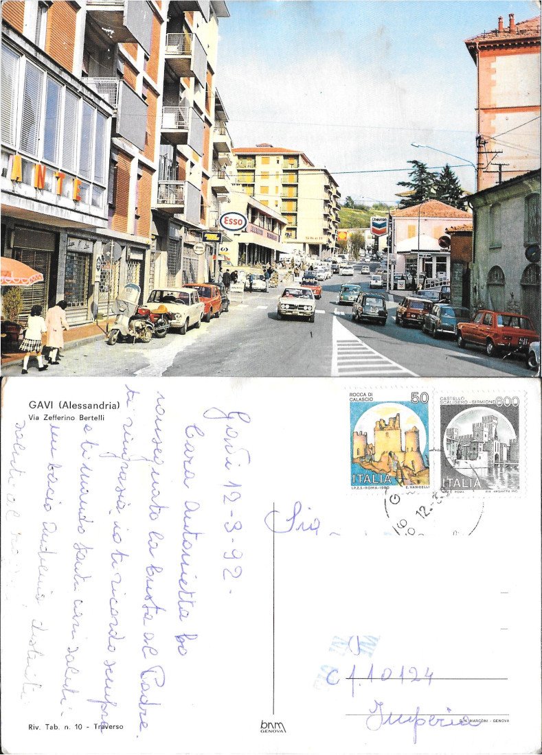 Gavi (AL). Via Zefferino Bertelli. Viaggiata 1992