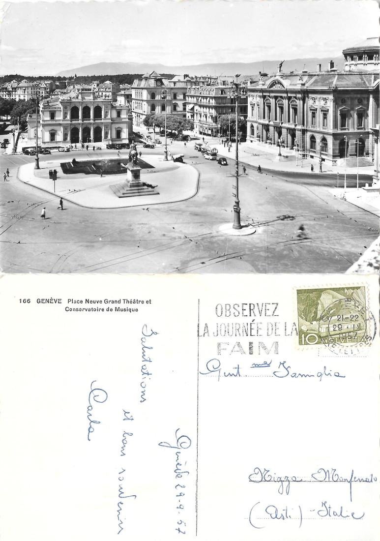 Geneve. Place Neuve Grand Thetre et Conservatoire de Musique. Viaggiata …