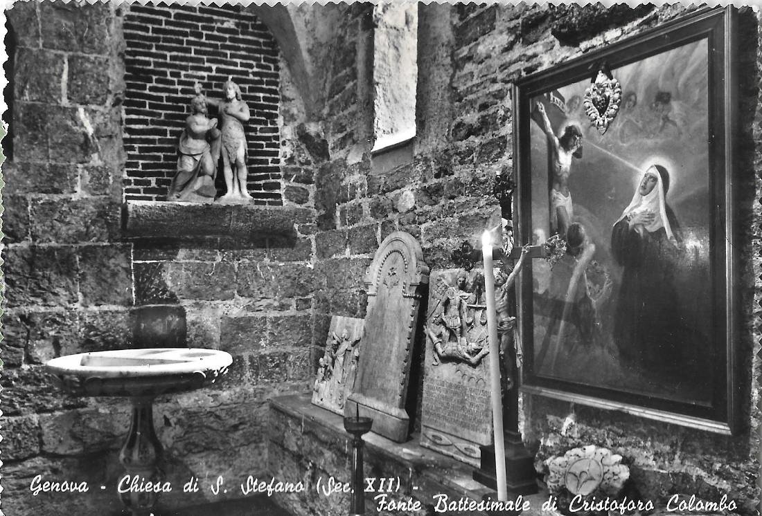 Genova. Chiesa di S. Stefano. Fonte Battesimale di C. Colombo. …