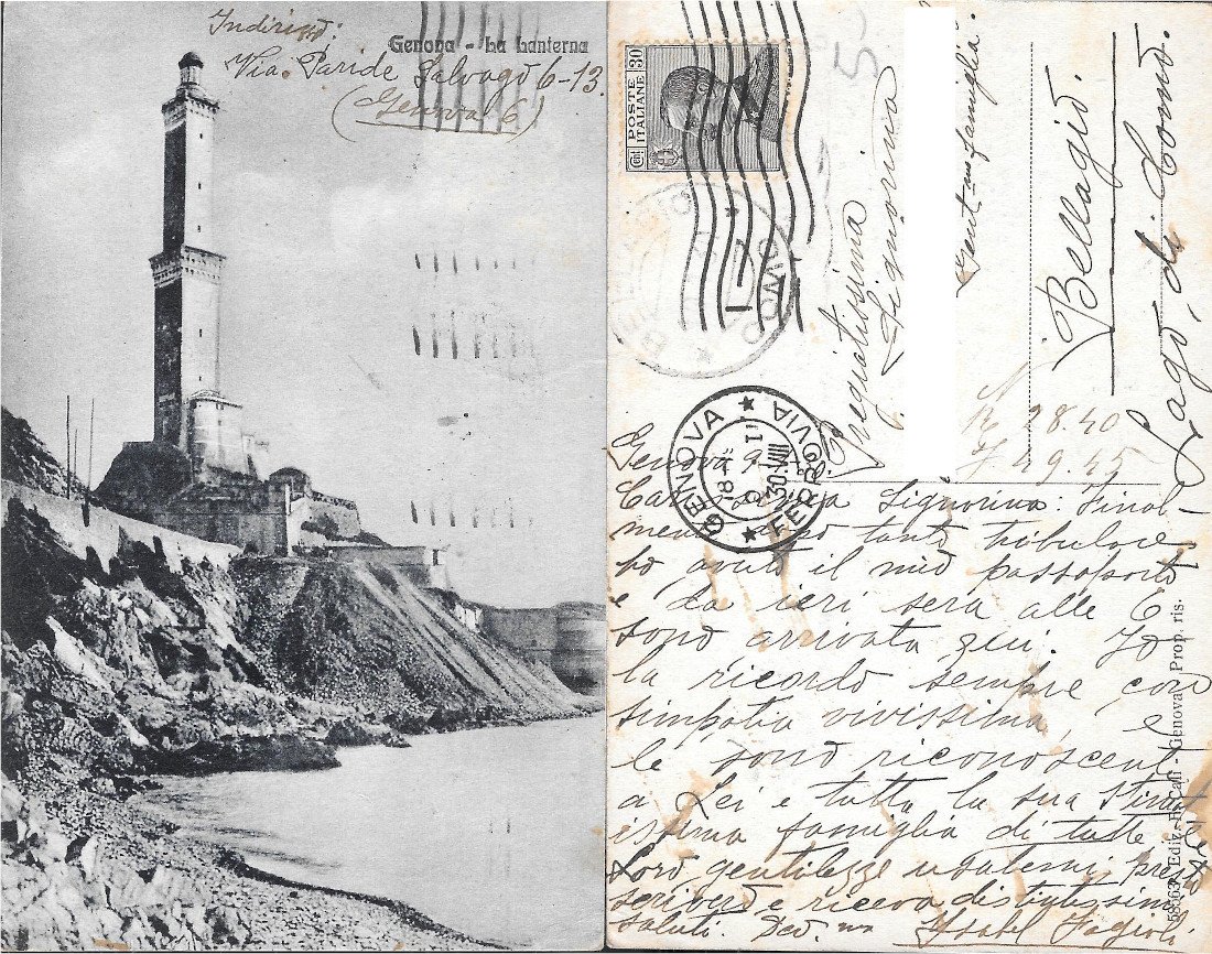Genova. La Lanterna. Viaggiata 1930