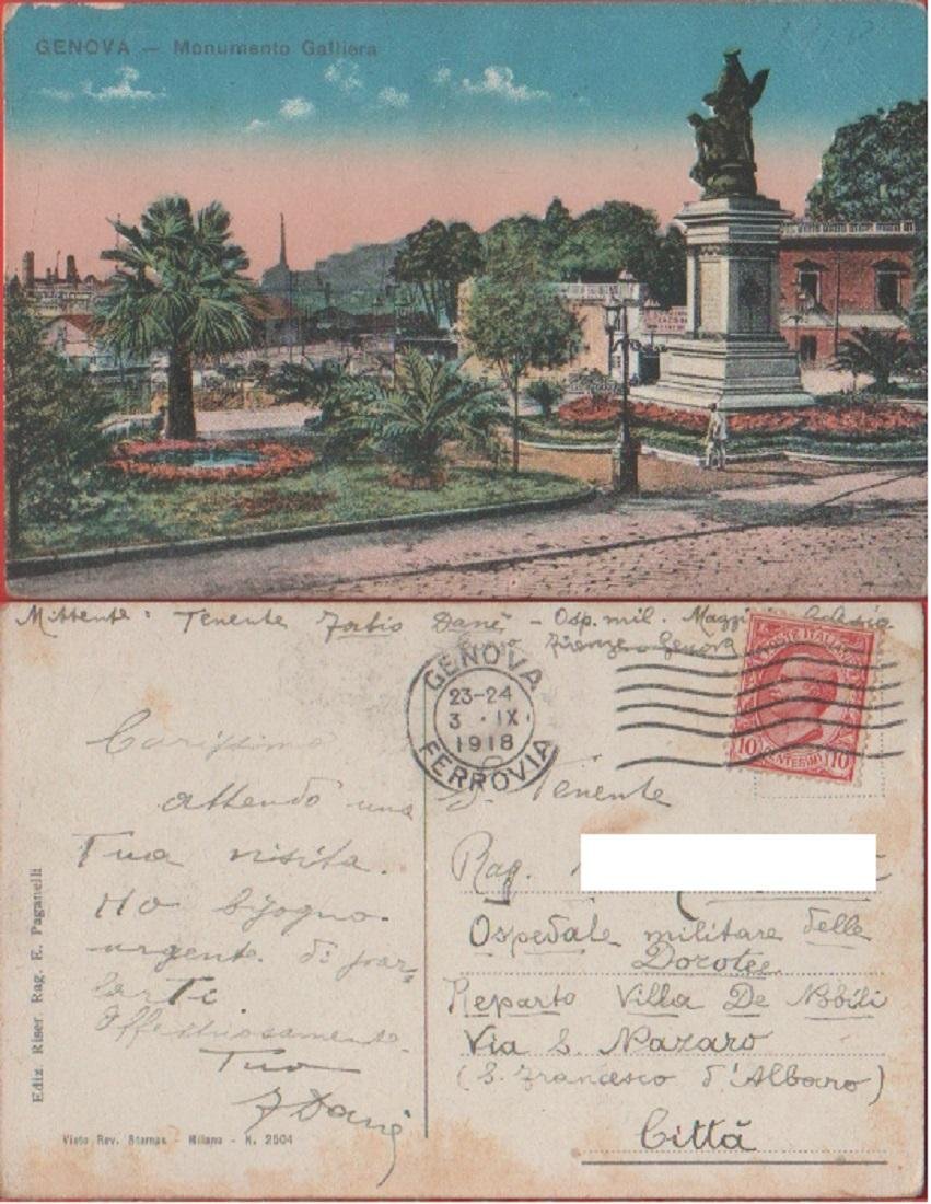 Genova. Monumento Galliera. Viaggiata 1918