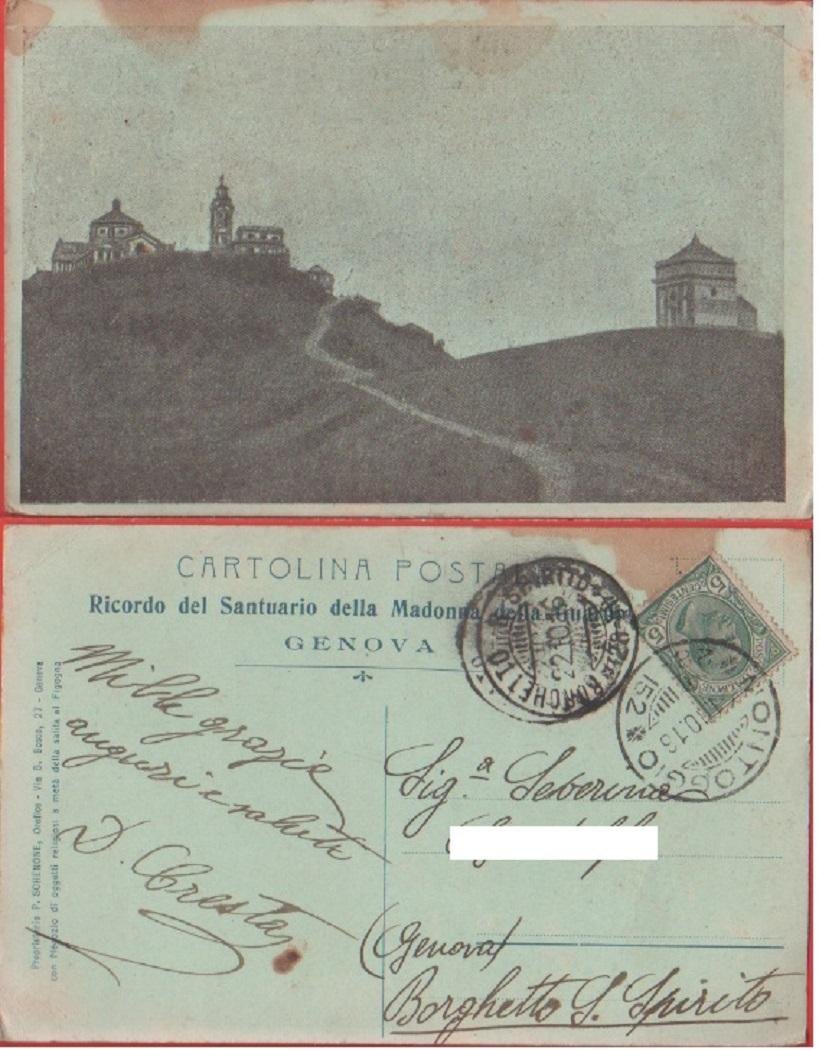 Genova. Santuario Madonna della Guardia - Viaggiata 1916