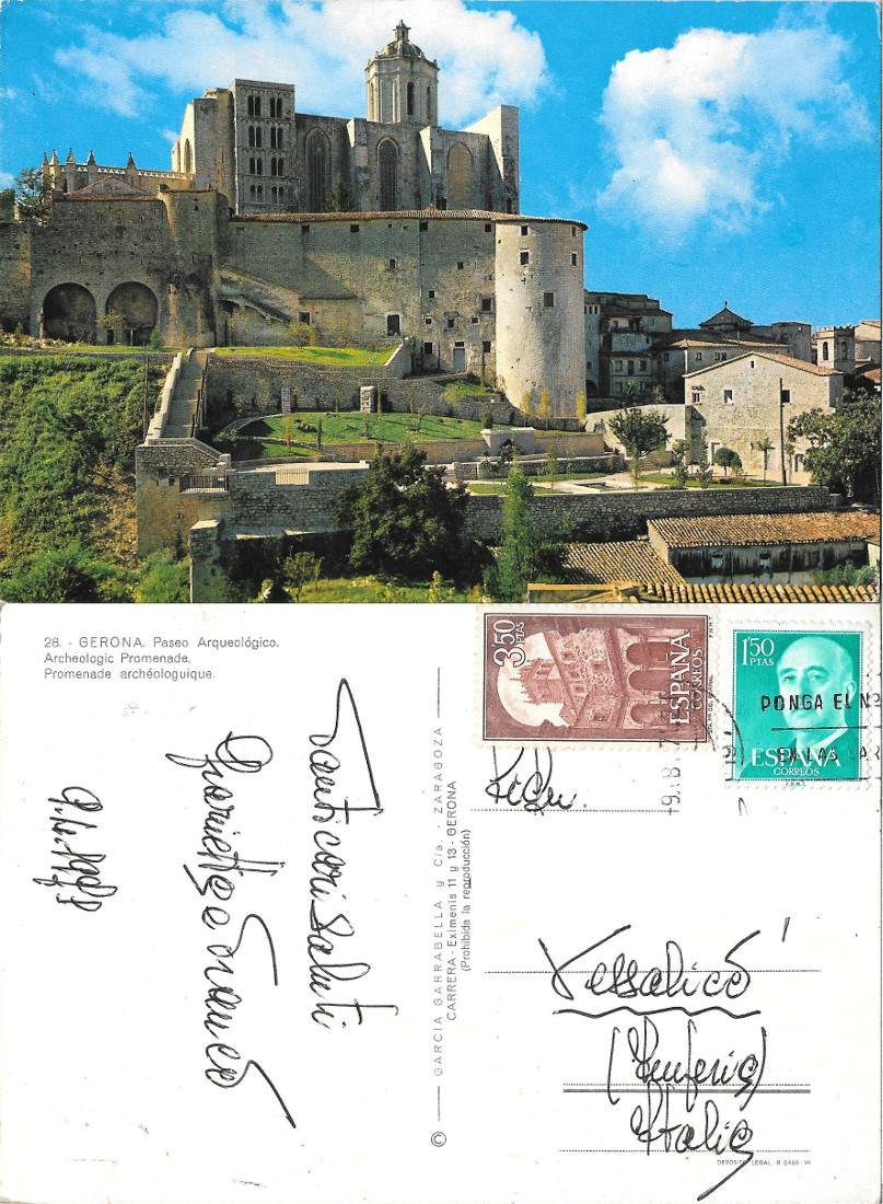 Gerona. Paseo Arquelogico. Viaggiata 1971