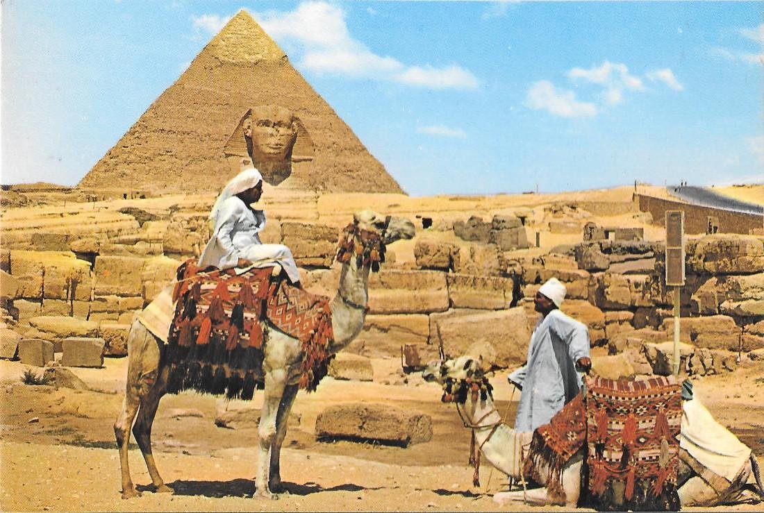 Giza. The Sphinx and Khephren Pyramid. Non viaggiata