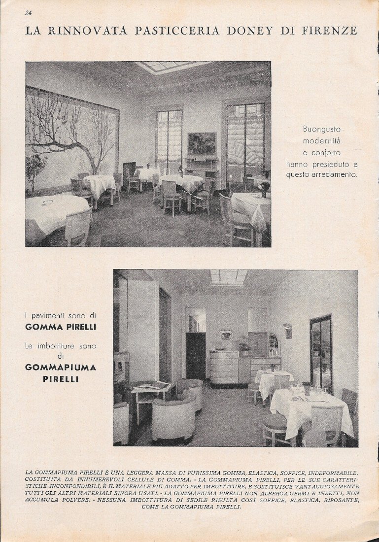 Gomma Pirelli nella rinnovata pasticceria Doney di Firenze - Advertising …