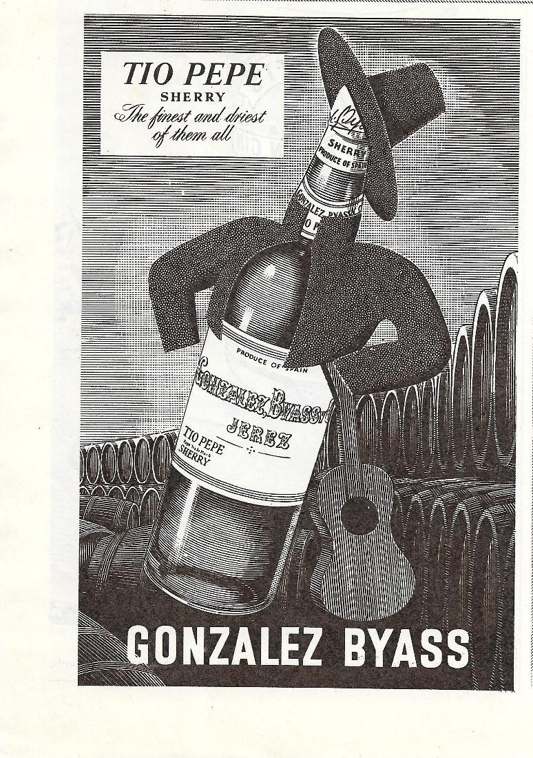 Gonzales Byass. Tio Pepe Sherry. Pubblicità 1951