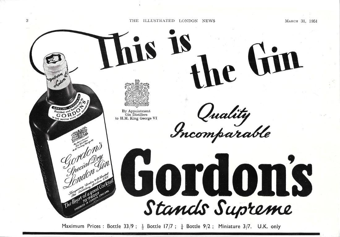 Gordon's Stads Supreme. Pubblicità 1951