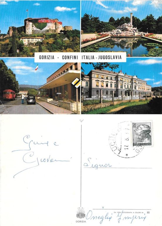 Gorizia. Confini Italia-Jugoslavia. Viaggiata 1987