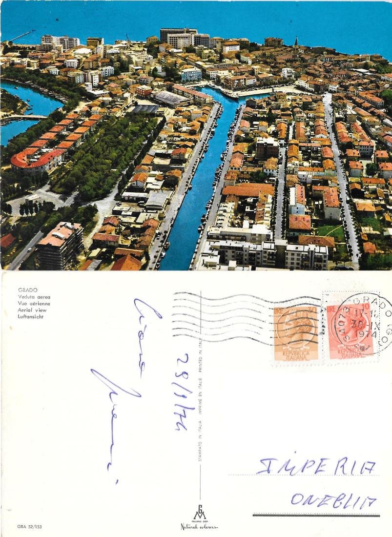 Grado. Veduta aerea. Viaggiata 1974