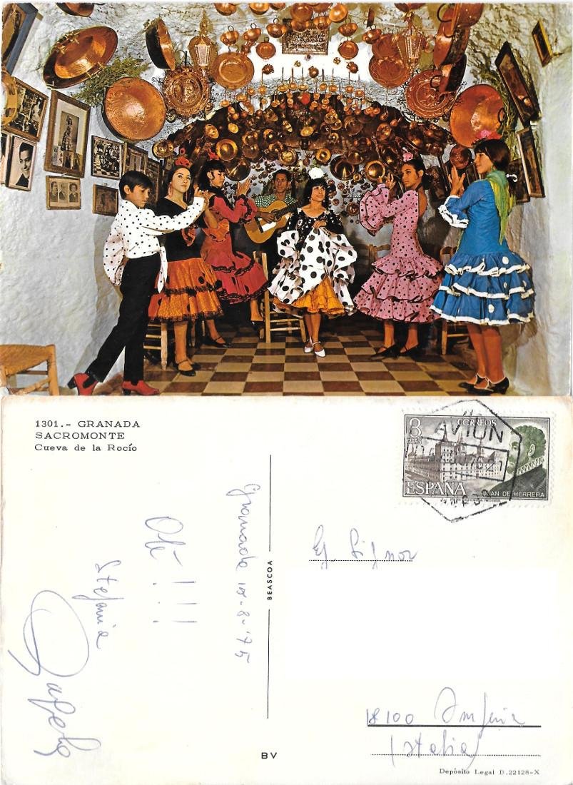 Granada Sacromonte. Cuevas de la Rocio. Viaggiata 1975