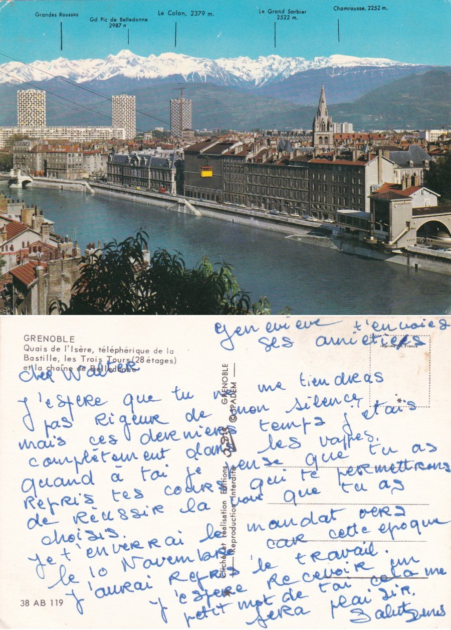 Grenoble. Quais de l'Isere, telepherique de la Bastille. Non viaggiata