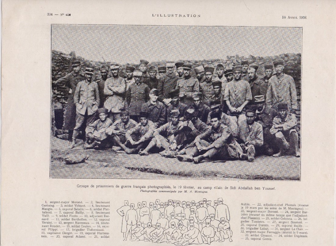 Groupe de prissoniers de guerre francais a Sidi Abdallah (Maroc). …