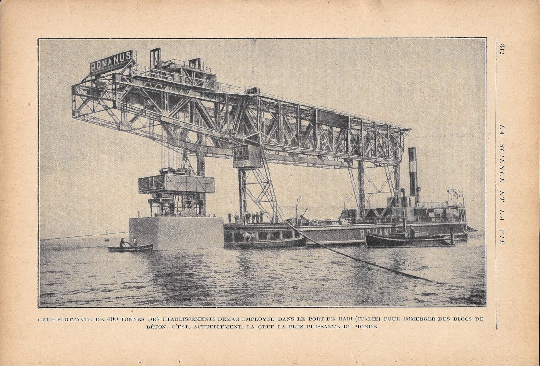 Grue flottante de 400 tonnes des etablissement Demag dan le …