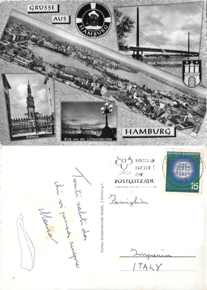 Gruse aus Amburg. Viaggiata 1965