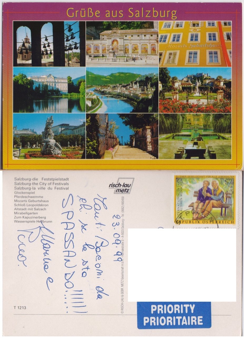 Grusse aus Salzburg. Viaggiata 1999