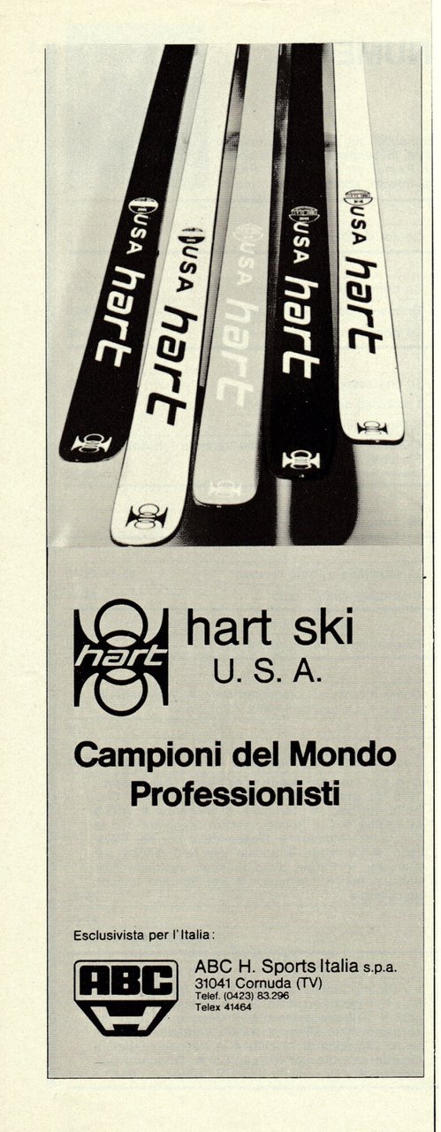 Hart ski USA. Advertising 1976