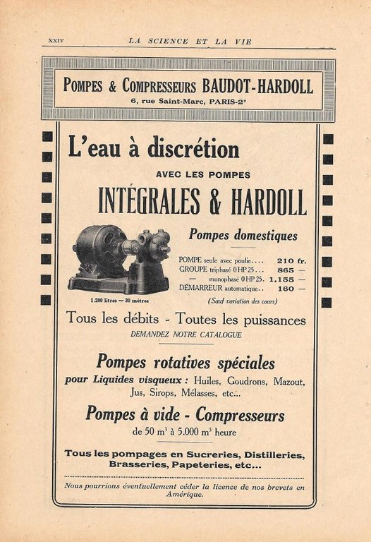 Haut parleur Brunet / Pompes Intégrales &amp; Hadoll . Pubblicita …