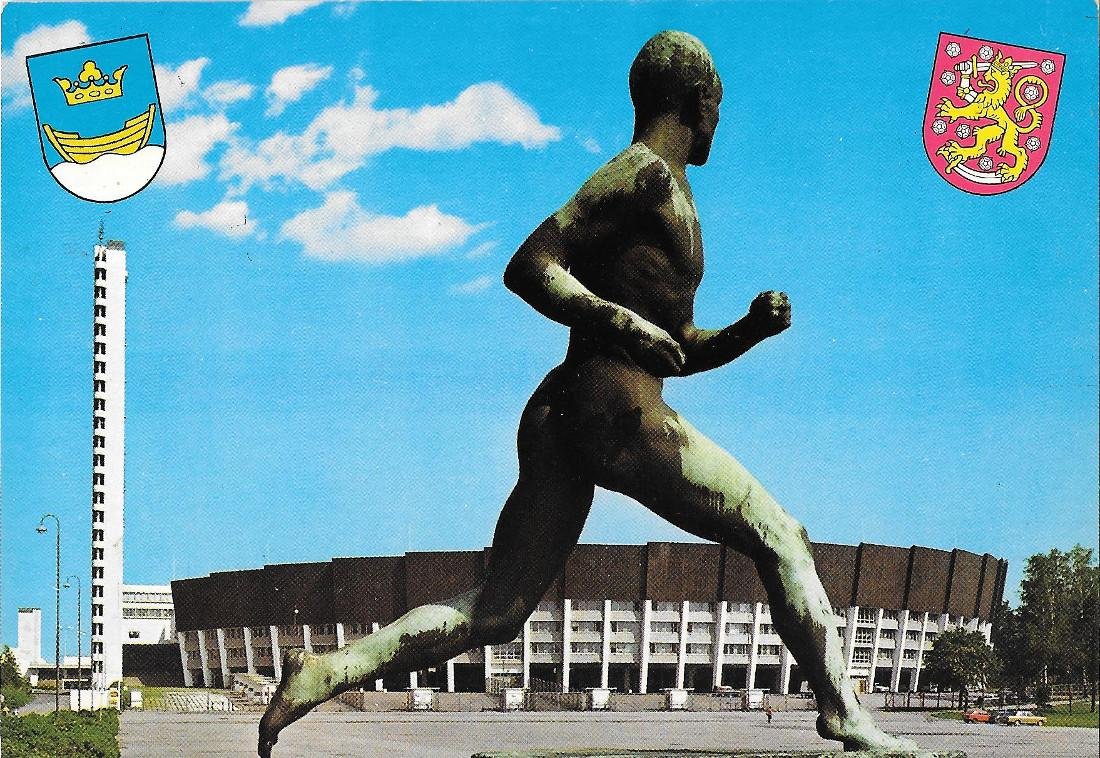 Helsinki. Olimpic Stadium and Paavo Nurmi Statue. Non viaggiata