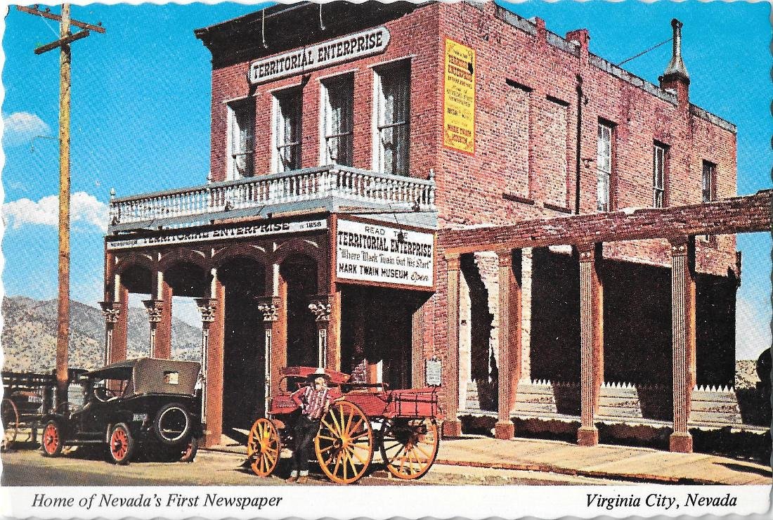 Home of Nevada's First Paper. Virginia City, Nevada. Non viaggiata