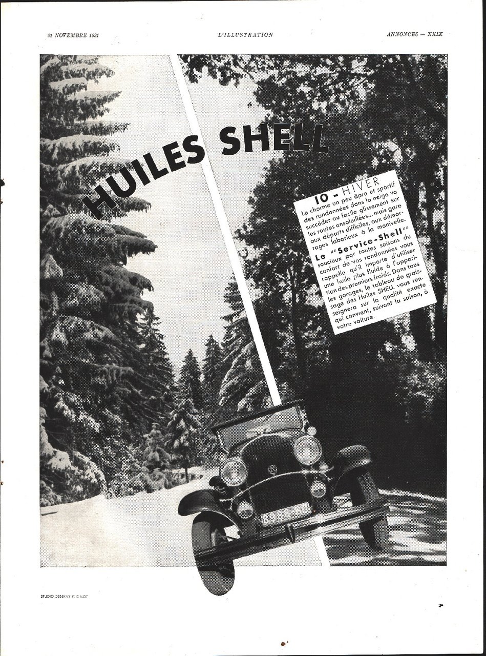Huiles Shell. Advertising 1932