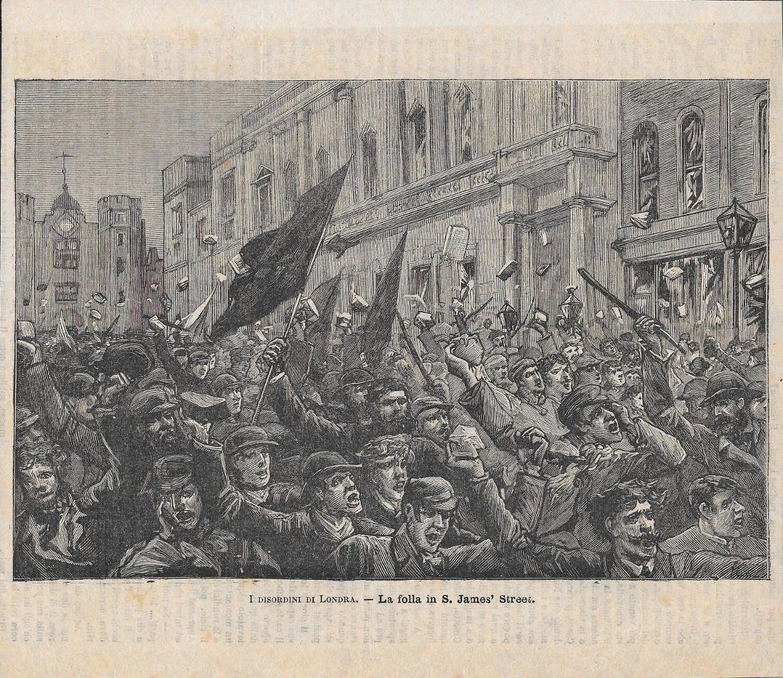 I Disordini di Londra. La folla in S. James' Street. …