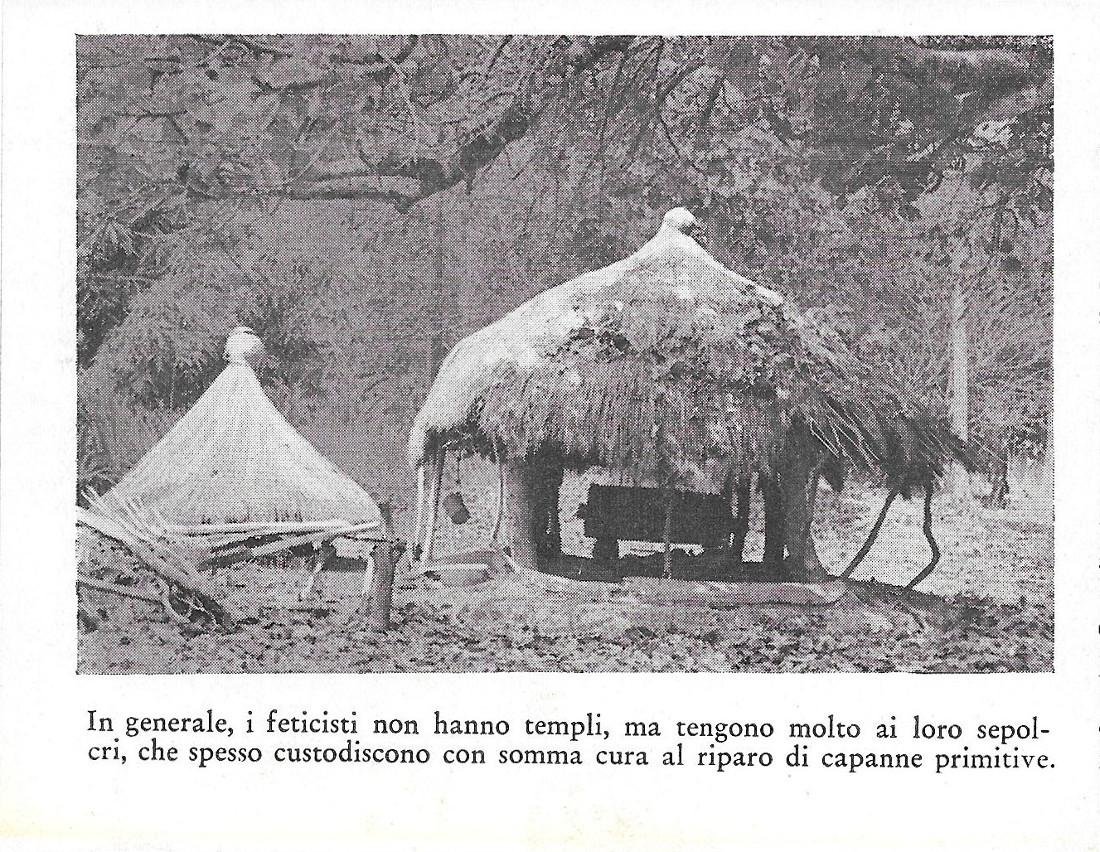 I feticisti e i loro sepolcri in capanne primitive. Stampa …