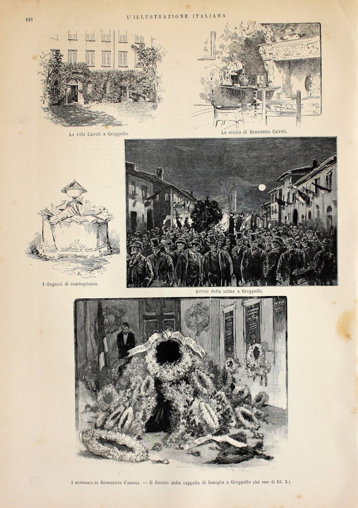 I funerali di Benedetto Cairoli. Il feretro nella cappella di …