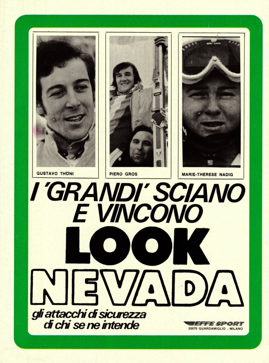 I grandi sciano e vincono Look Nevada (Thoni, Gros, Nadig). …