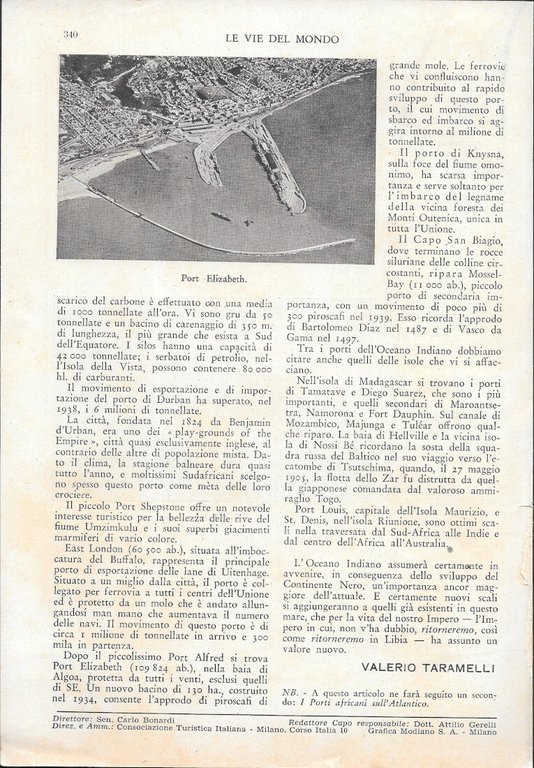 I porti africani - Estratto 1943