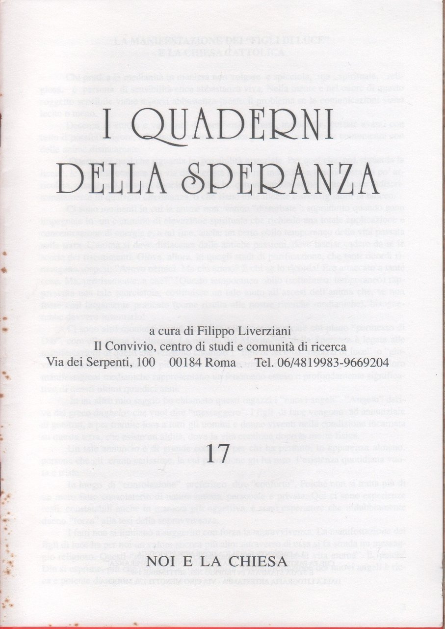 I quaderni della speranza. n. 17, 1997