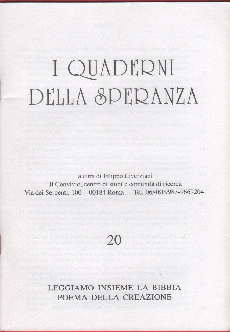 I quaderni della speranza. n. 20, 1998