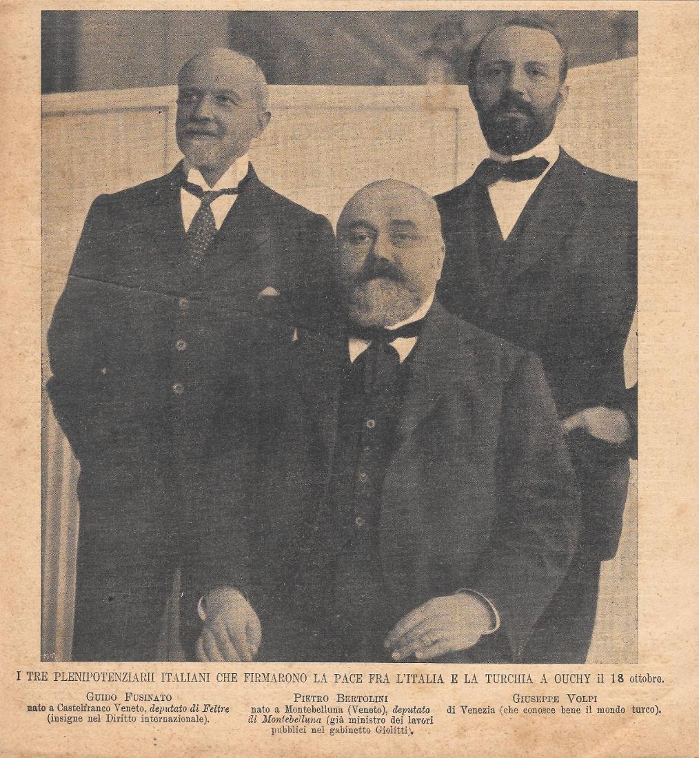 I tre plenipotenziarii italiani che firmarono la pace... Stampa 1912
