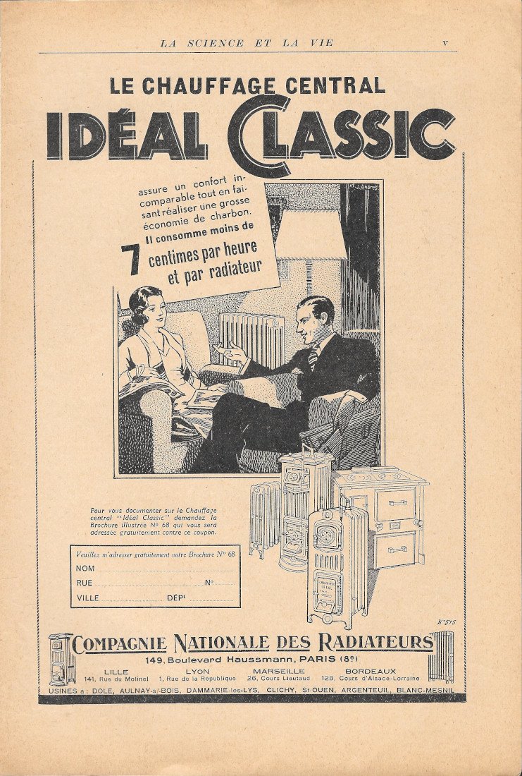 Idèal Classic le chauffage central - Advertising 1935