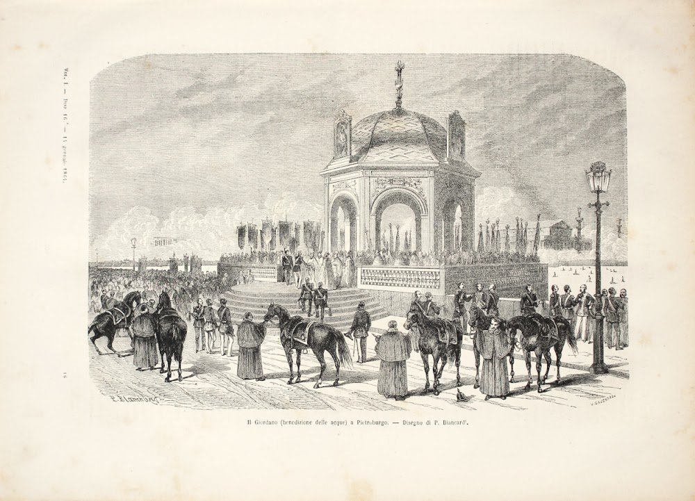 Il Giordano (benedizione delle acque) a Pietroburgo. Stampa 1863