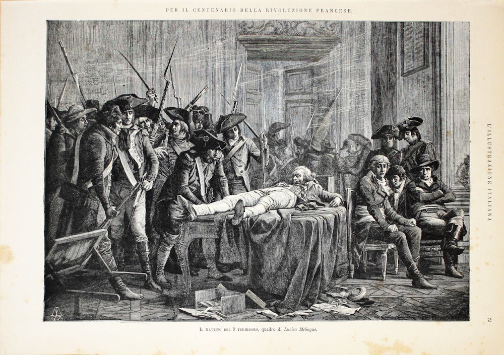 Il mattino del 9 termidoro, quadro di Lucien Melingue. Stampa …