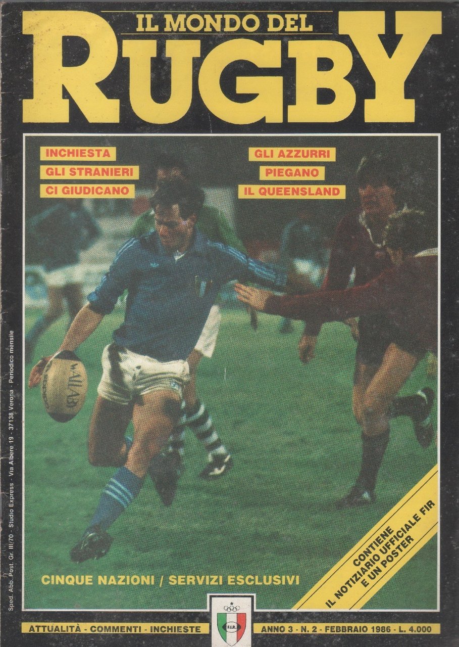 Il mondo del rugby. 1986 n. 2