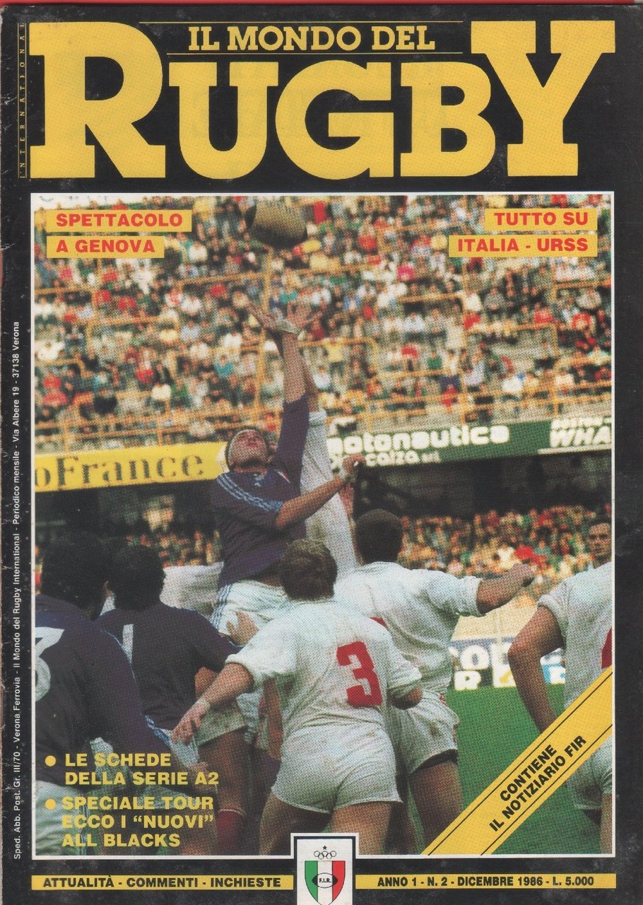 Il mondo del rugby. International. 1986 n. 2
