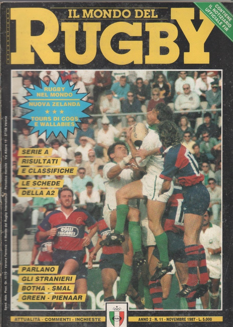 Il mondo del rugby. International. 1987 n. 11