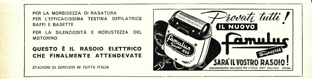 il nuovo Famulus sarà il vostro rasoio. Advertising 1961