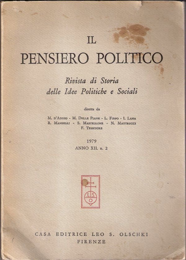 Il pensiero politico. Rivista di storia delle idee politiche e … | Immagine principale