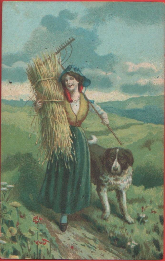 Il ritorno dai campi. Non viaggiata. Originale d'epoca