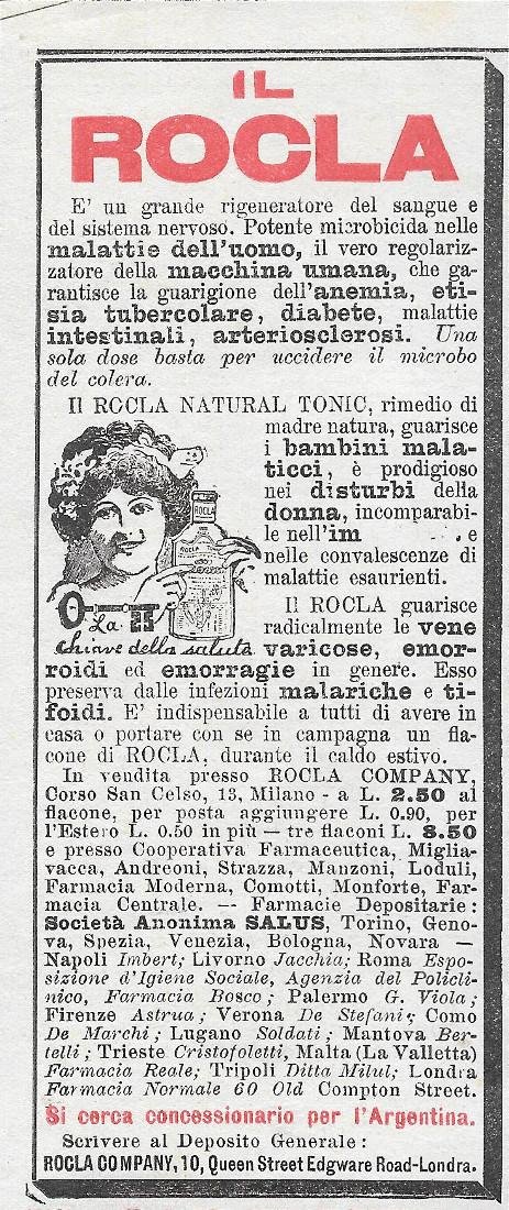 Il Rocla. Rigeneratore del sangue e del sistema nervoso. Advertising …